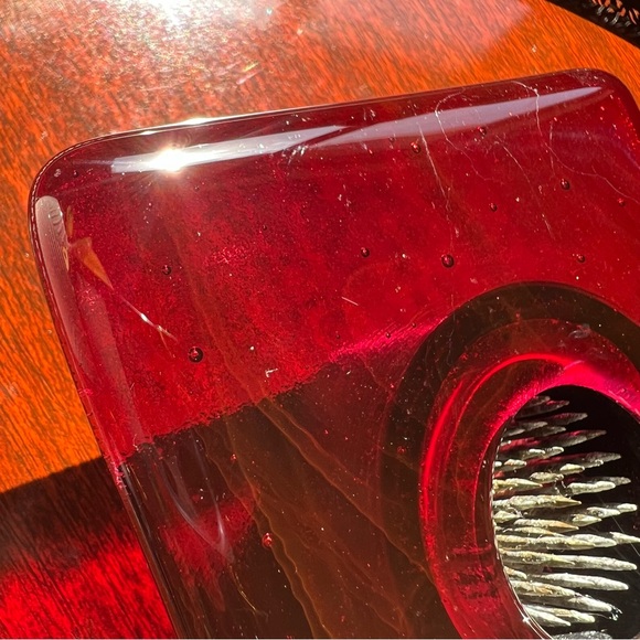 Artist Shelly Szekely Handcrafted glass Fused Dichroic Glass incense holder - Picture 7 of 9